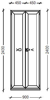 IVAPER EURO 62: Окно, Ivaper 62 мм (В), Vorne, 2400х900, Белый, Белый